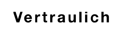 Holzstempel mit Text: Vertraulich 